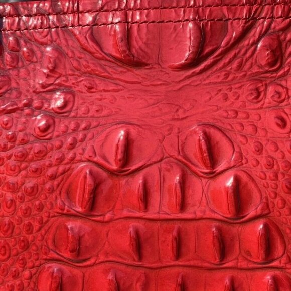 Brahmin Medium Cherry Red Croc Embossed Asher Tote - Picture 7 of 16